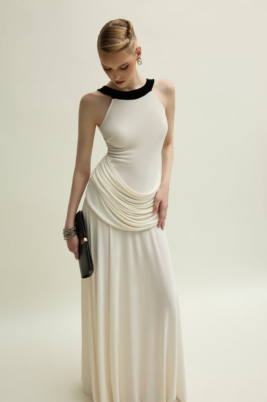 Dorset Halter Draped Maxi Dress