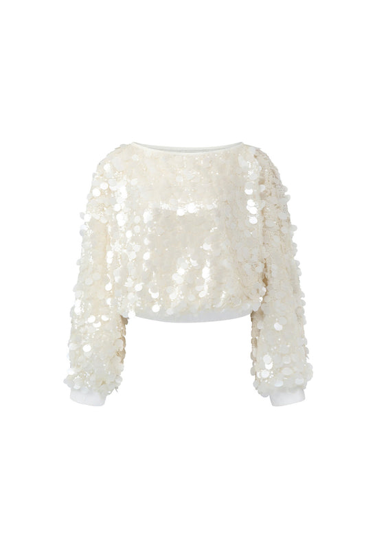 Aura Straight Diagonal Neck Mesh Top