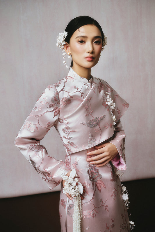 Tinh Lien Mandarin Embroidery Ao Dai