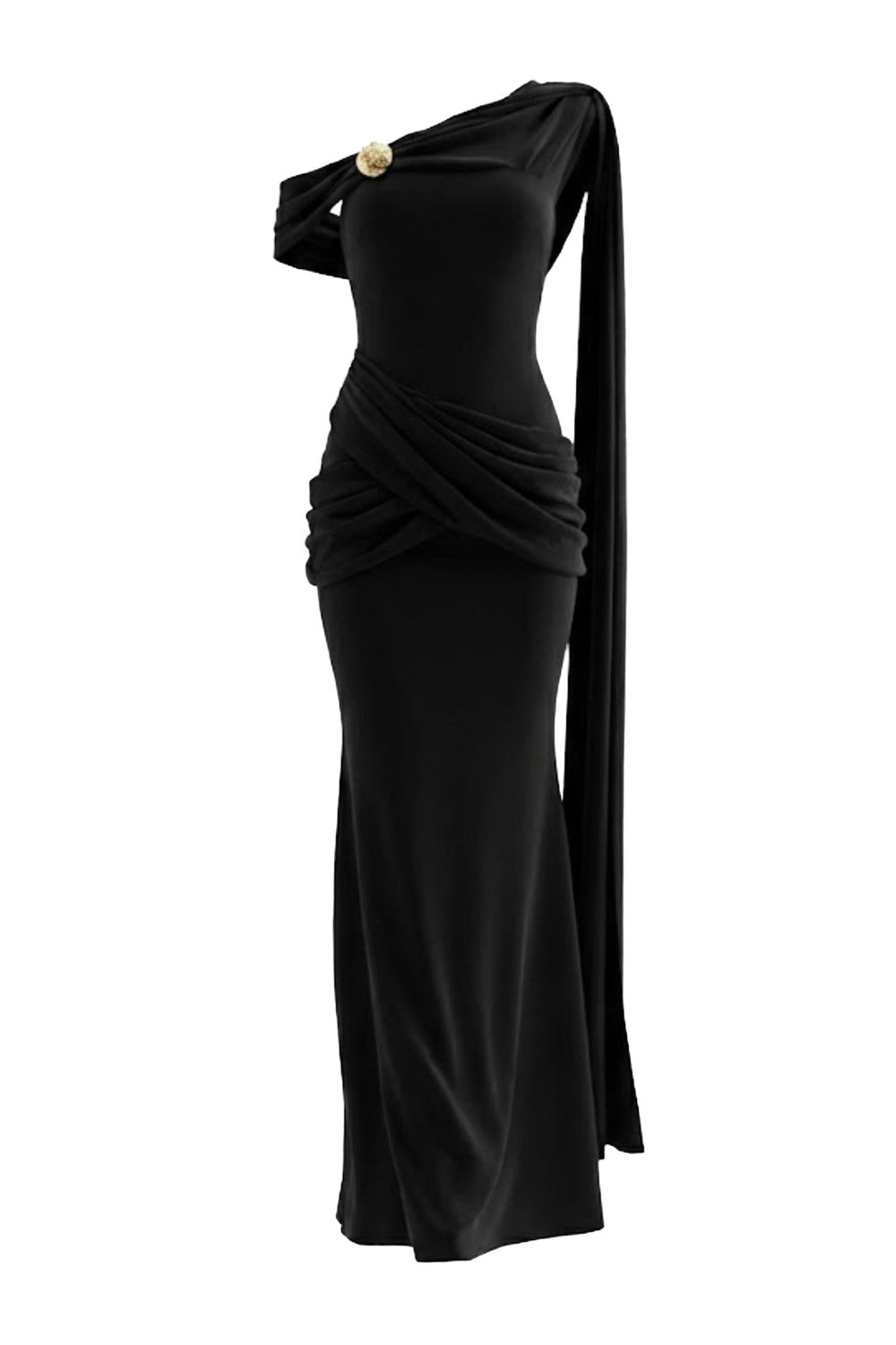 cotton mermaid dress Xelie Navy & White Cotton Terry Knit Mermaid Maxi Dress L / 8-10