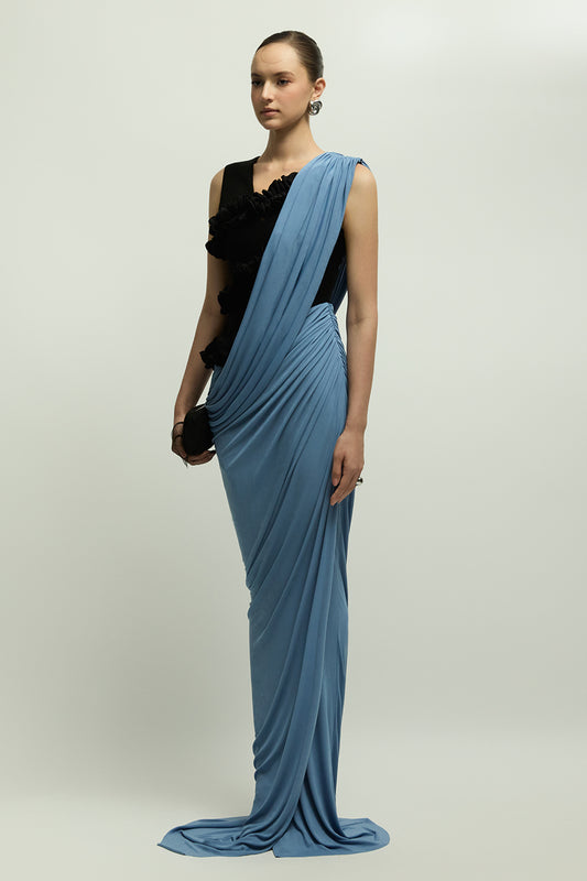 Rivoli Bodycon Draped Maxi Dress