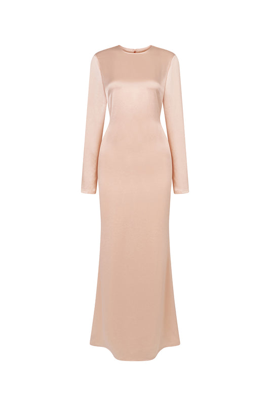 Mira A-line Long Sleeved Polyester Maxi Dress