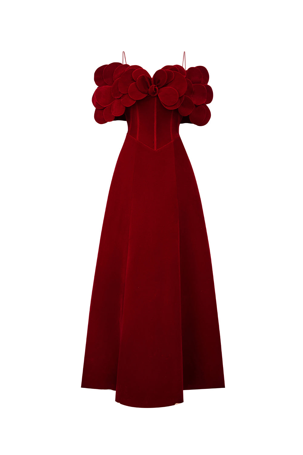 Women's Guevara A-line Cold Shoulder Sleeved Polyester Ankle Length Dress XXS/XS/S/M/L/XL/XXL/3XL/Customize Red MEAN BLVD Women's Guevara A-line Cold Shoulder Sleeved Polyester Ankle Length Dress XXS/XS/S/M/L/XL/XXL/3XL/Customize Red MEAN BLVD