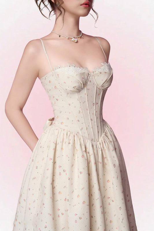 Kiera Sweetheart Gathering Midi Dress