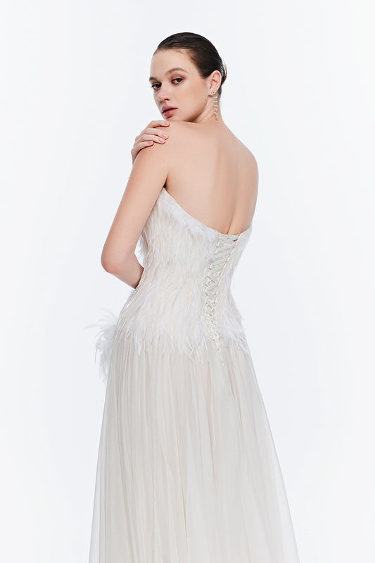 Adeline Sweetheart Draped Maxi Dress