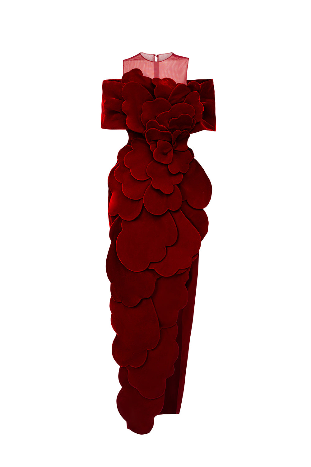 Women's Gloria Pegged Side Slit Polyester Maxi Dress XXS/XS/S/M/L/XL/XXL/3XL/Customize Red Mean Blvd Red / XXL