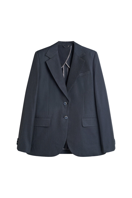 Sola Straight Notch Lapel Wool Blend Blazer