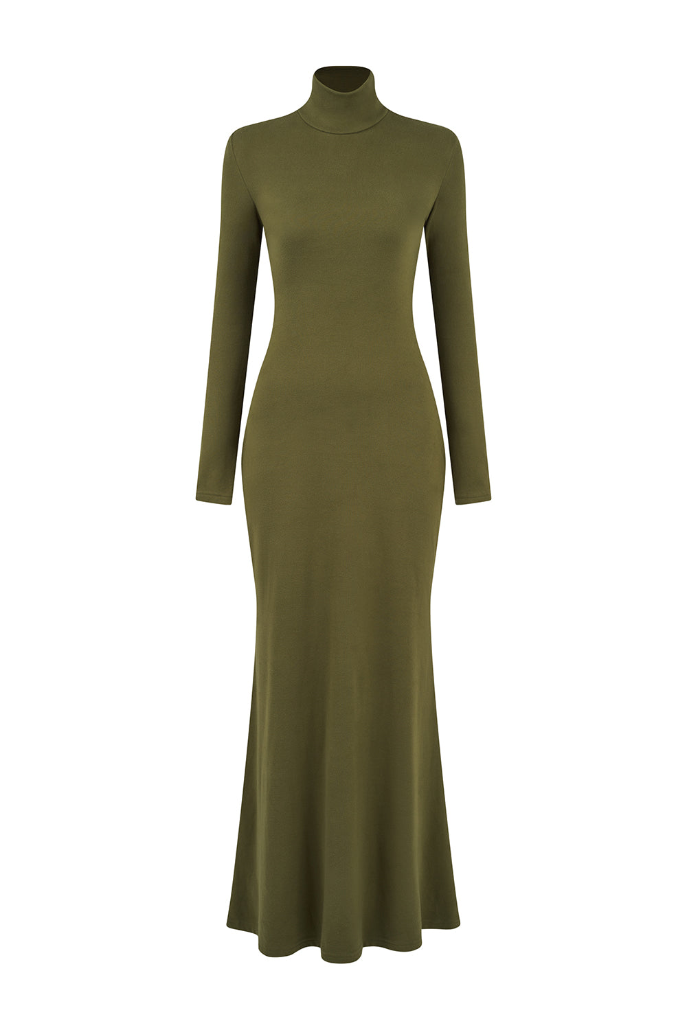 Women's Noble Sheath Turtle Neck Poly Silk Ankle Length Dress S/M/L/Customize Olive MEAN BLVD Women's Noble Sheath Turtle Neck Poly Silk Ankle Length Dress S/M/L/Customize Olive MEAN BLVD