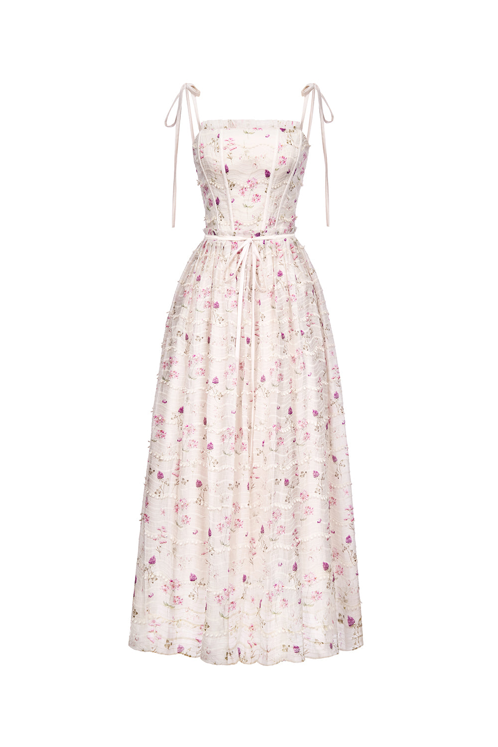 Women's Hyacinth A-Line Square Neck Tencel Ankle Length Dress S/M/L/XL/Customize Beige Floral Mean Blvd XL / Beige / Floral Women's Hyacinth A-Line Square Neck Tencel Ankle Length Dress S/M/L/XL/Customize Beige Floral Mean Blvd XL / Beige / Floral