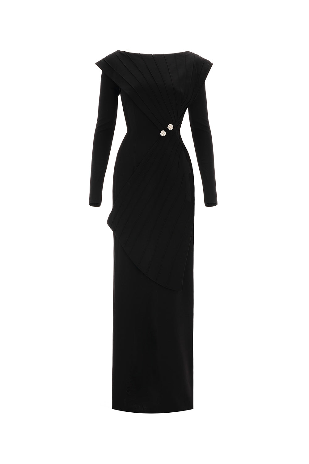 Women's Salvia Sheath Back Slit Cotton Floor Length Dress XS/S/M/L/XL/XXL/Customize Black/Navy MEAN BLVD Black / XXL
