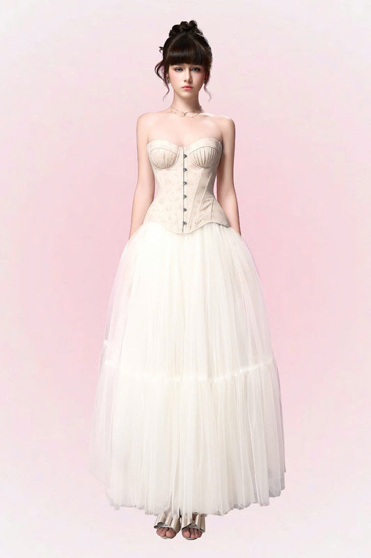 Milana Sweetheart Pin Tuck Top