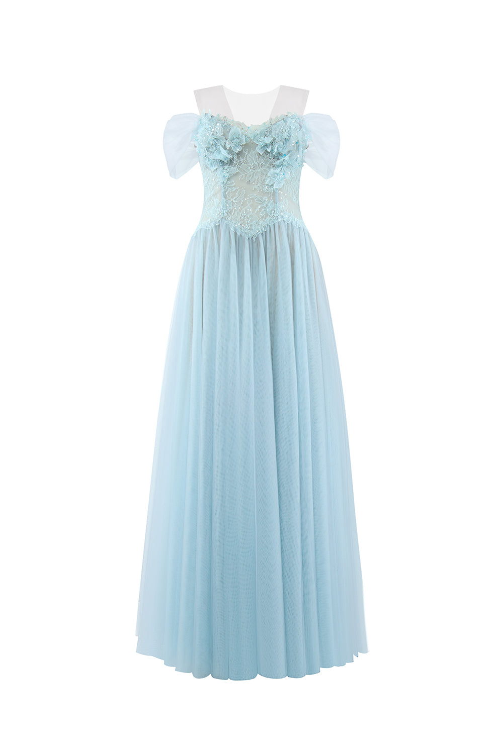 Women's Meliora A-line Illusion Neck Mesh Lace Floor Length Dress S/M/L/Customize Pale Blue/Magenta/Pastel Purple MEAN BLVD Pale Blue / M Women's Meliora A-line Illusion Neck Mesh Lace Floor Length Dress S/M/L/Customize Pale Blue/Magenta/Pastel Purple MEAN BLVD Pale Blue / M