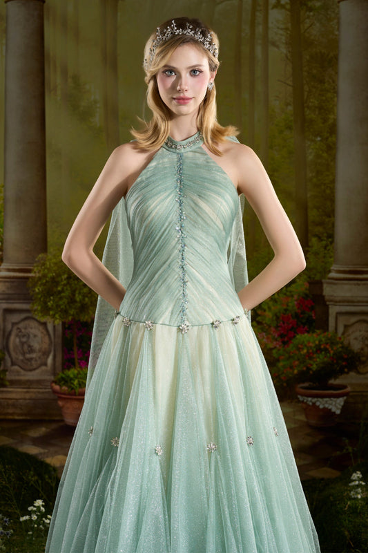 Callista Cape Sleeve Bead Maxi Dress