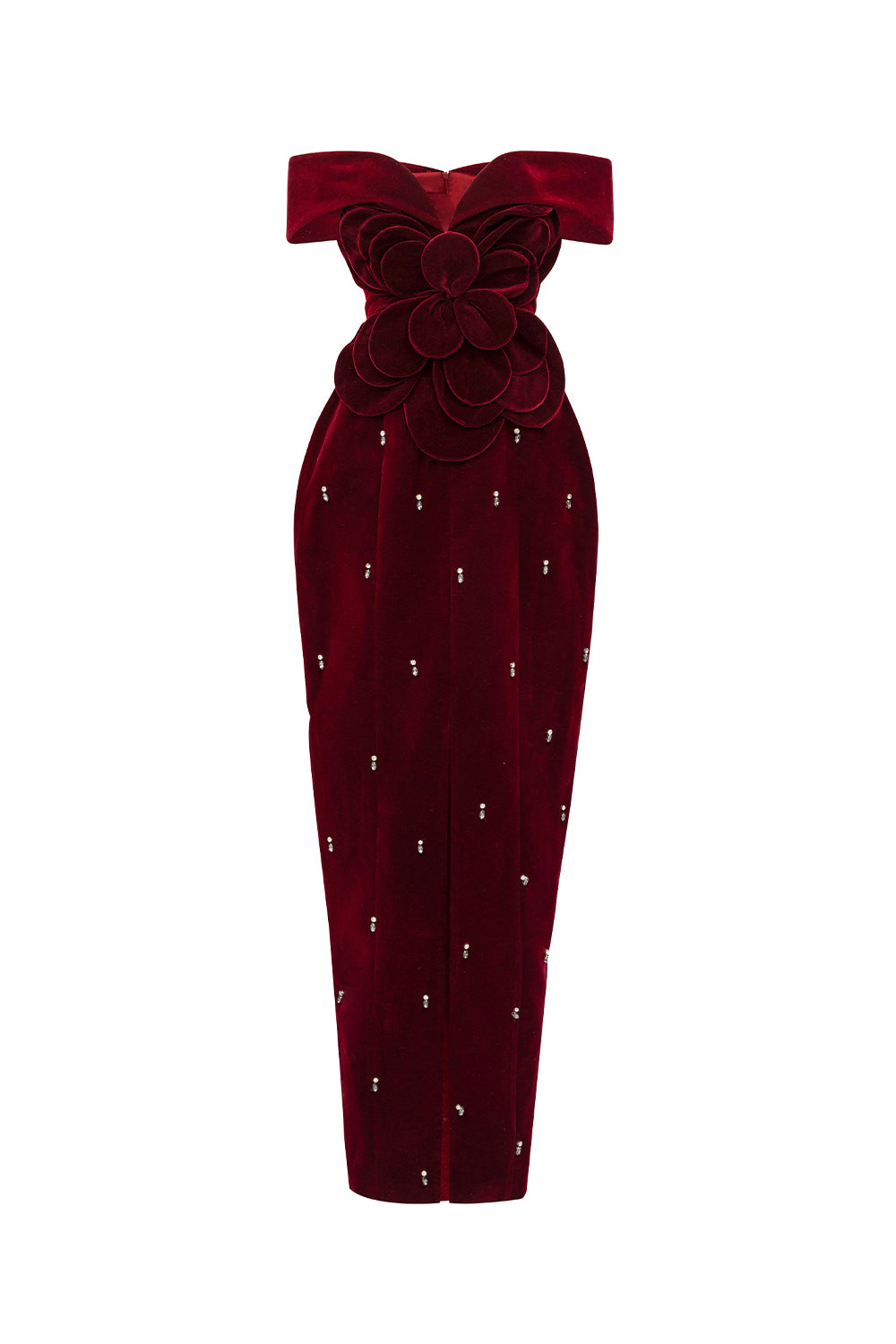 Women's Quintero Pegged Off-Shoulder Polyester Maxi Dress XXS/XS/S/M/L/XL/XXL/3XL/Customize Dark Red/Red MEAN BLVD Dark Red / L Women's Quintero Pegged Off-Shoulder Polyester Maxi Dress XXS/XS/S/M/L/XL/XXL/3XL/Customize Dark Red/Red MEAN BLVD Dark Red / L