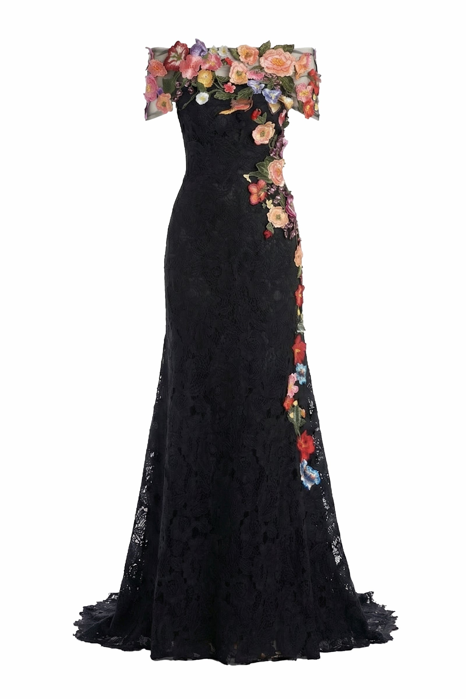 Women's Orel Applique Maxi Dress Black XS/S/M/L/XL/XXL/3XL/Customize MEAN BLVD Black / XS Women's Orel Applique Maxi Dress Black XS/S/M/L/XL/XXL/3XL/Customize MEAN BLVD Black / XS