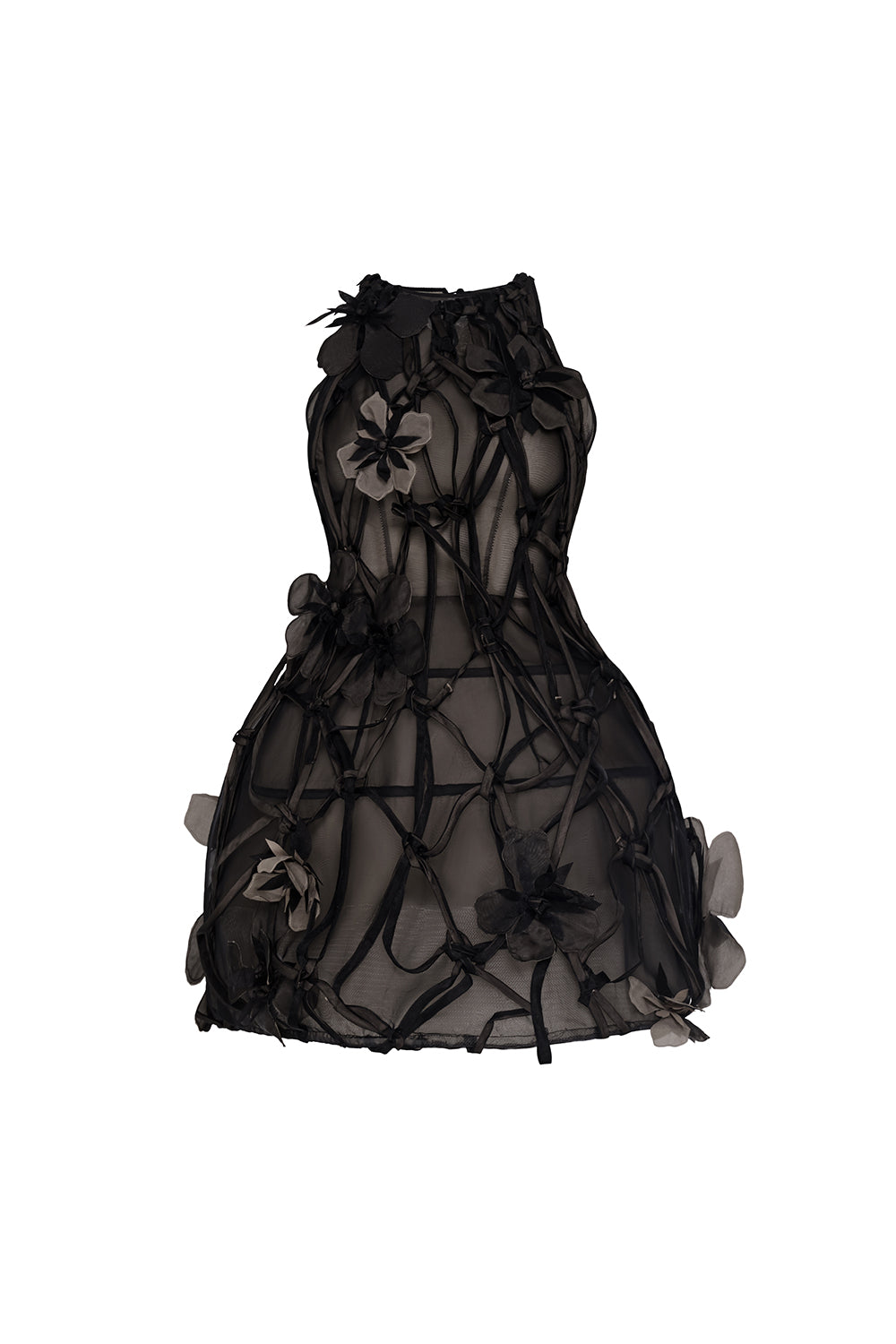 rosalia mini dress Women's Rosalia A-line Sleeveless Chiffon Mini Dress S/M/L/Customize Black MEAN BLVD Black / Customize