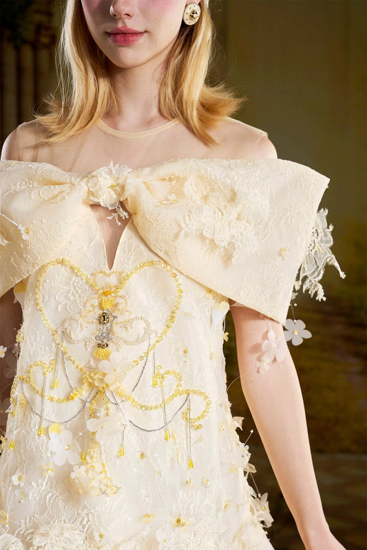 Vivian Babydoll Ribbon Mini Dress