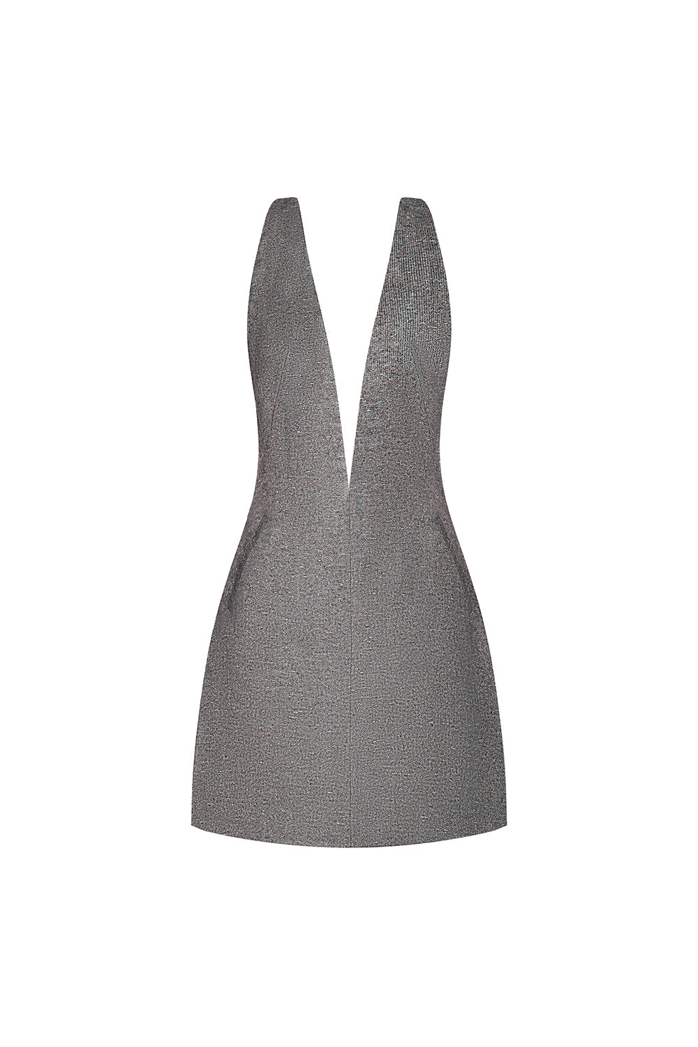 Women's Lucca A-line Plunge Neck Tweed Mini Dress S/M/L/Customize Grey MEAN BLVD Grey / M