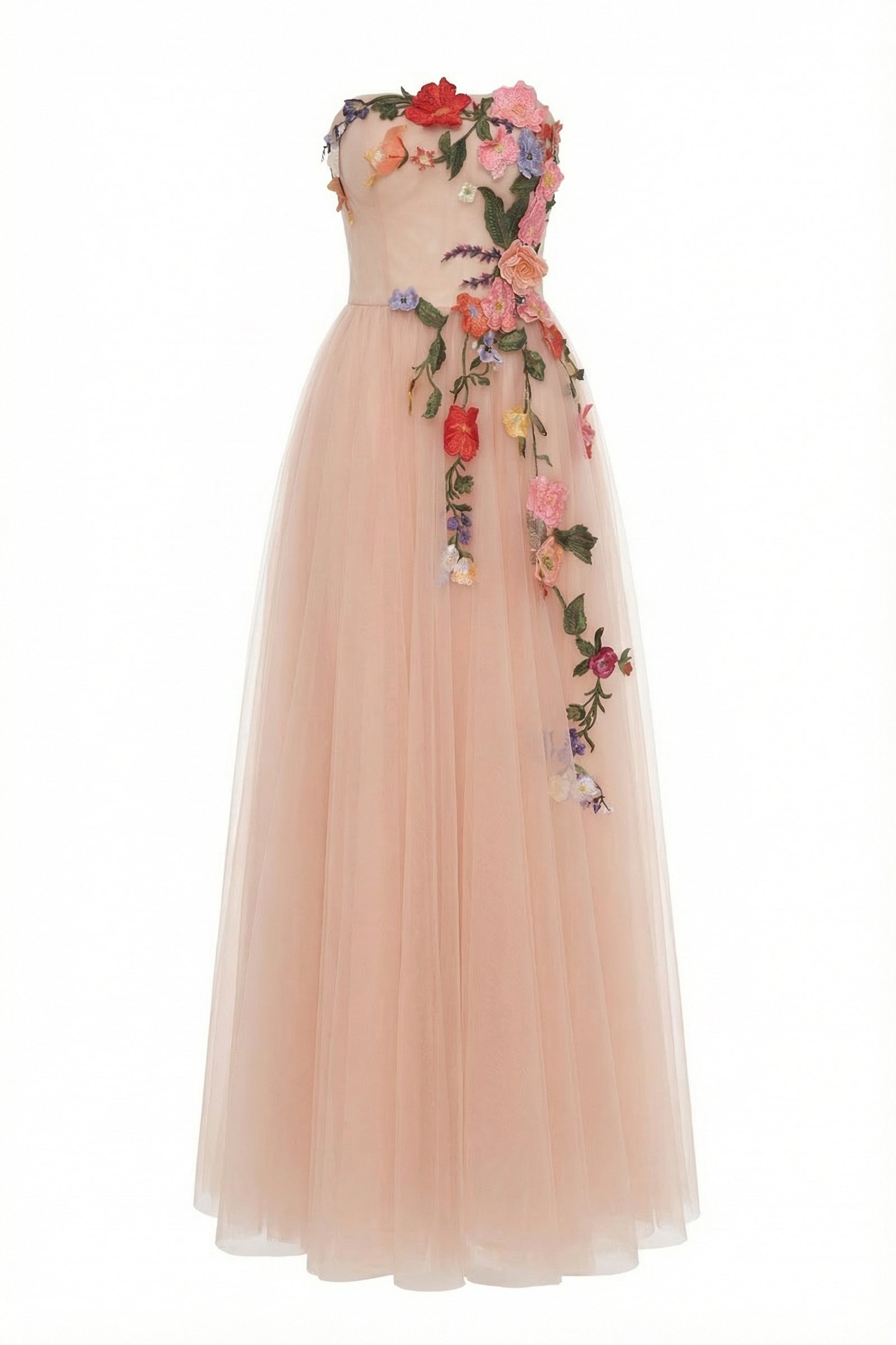 floral applique maxi dress Women's Maelle Applique Maxi Dress Peach Blush XS/S/M/L/XL/XXL/3XL/Customize MEAN BLVD Peach Blush / XS