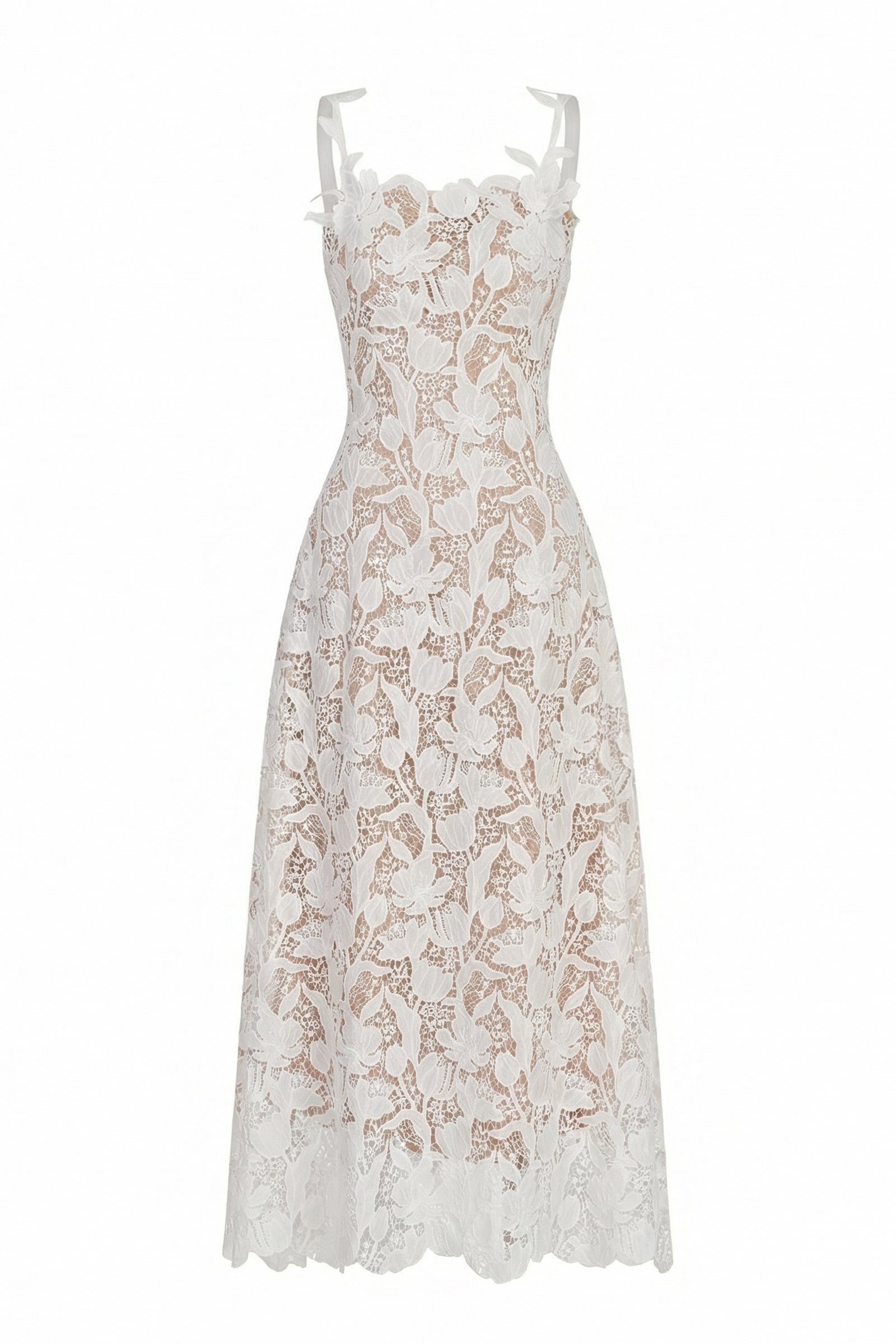 off white lace midi dress Zire Lace Midi Dress