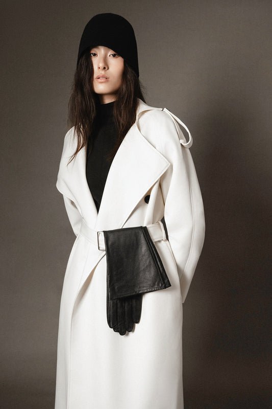 Sylvie V-Neck Cotton Trench Coat