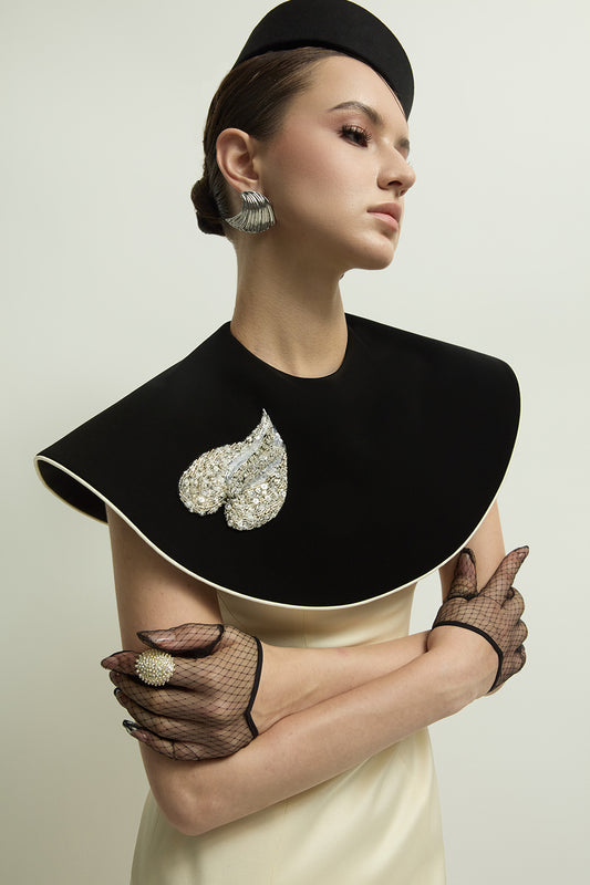 Montpellier Cape Sleeve Rhinestone Maxi Dress