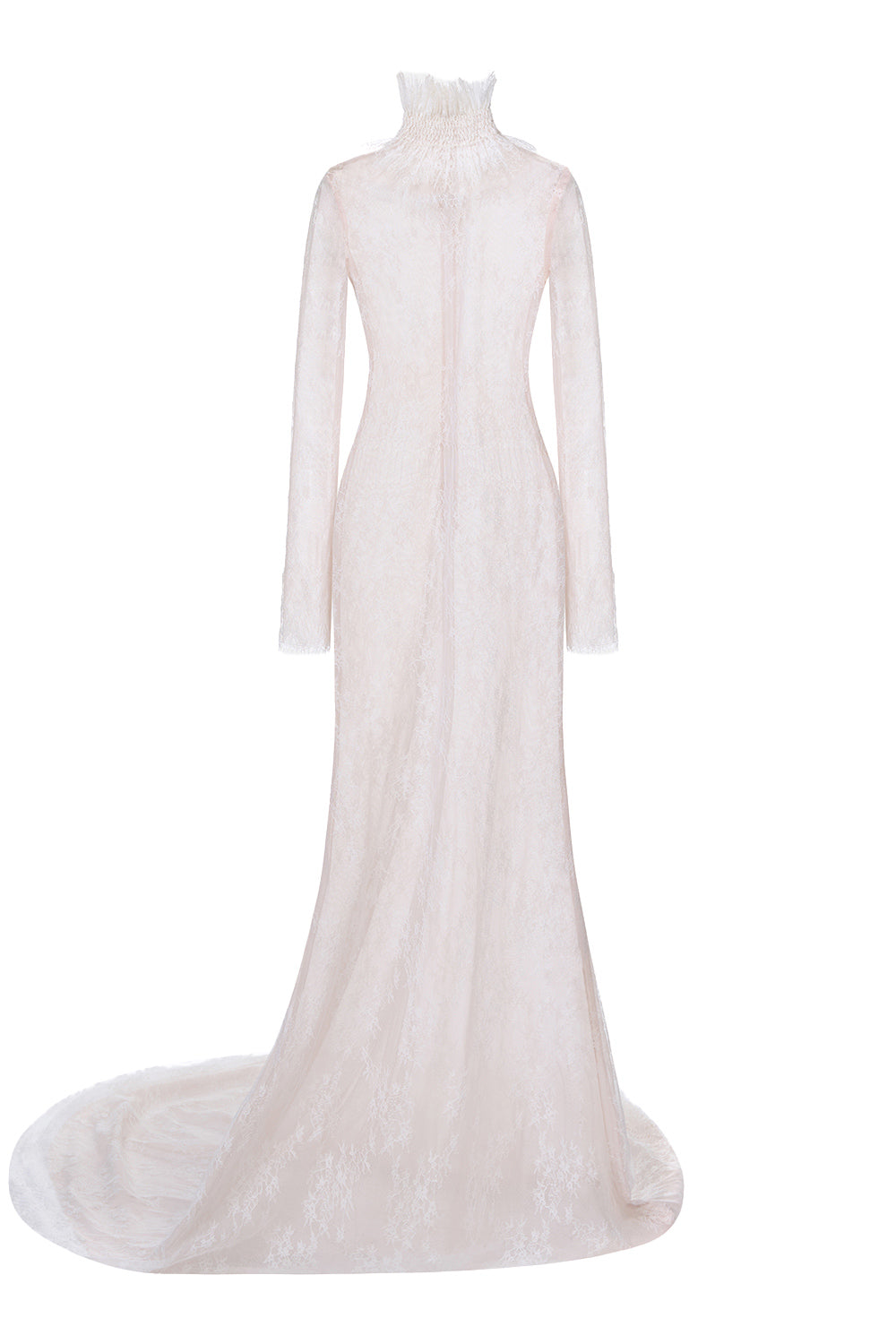 Women's Trumpet High Neck Lace Extra Long Length Dress XS/S/M/L/XL White MEAN BLVD White / XL Women's Trumpet High Neck Lace Extra Long Length Dress XS/S/M/L/XL White MEAN BLVD White / XL