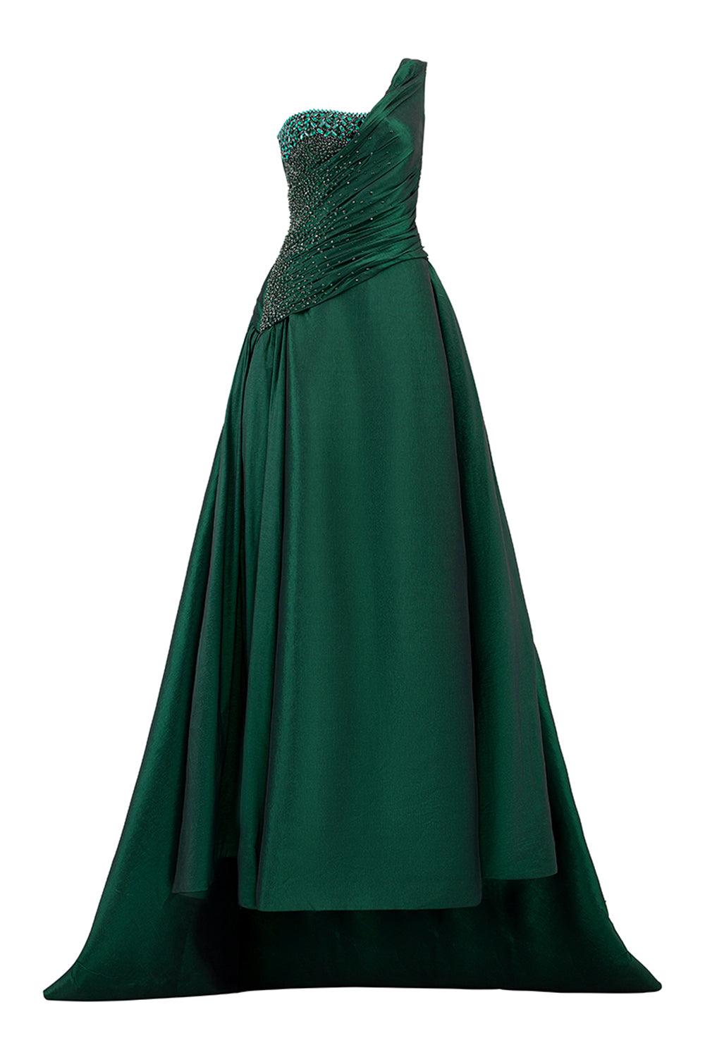Women's Cuevas Asymmetric One Shoulder Taffeta Floor Length Dress XS/S/M/L/XL/XXL/Customize/Green/Deep Fuchsia/Black/Plum/MEAN BLVD Green / S Women's Cuevas Asymmetric One Shoulder Taffeta Floor Length Dress XS/S/M/L/XL/XXL/Customize/Green/Deep Fuchsia/Black/Plum/MEAN BLVD Green / S