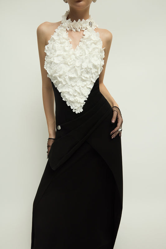 Metz Sheath Applique Maxi Dress