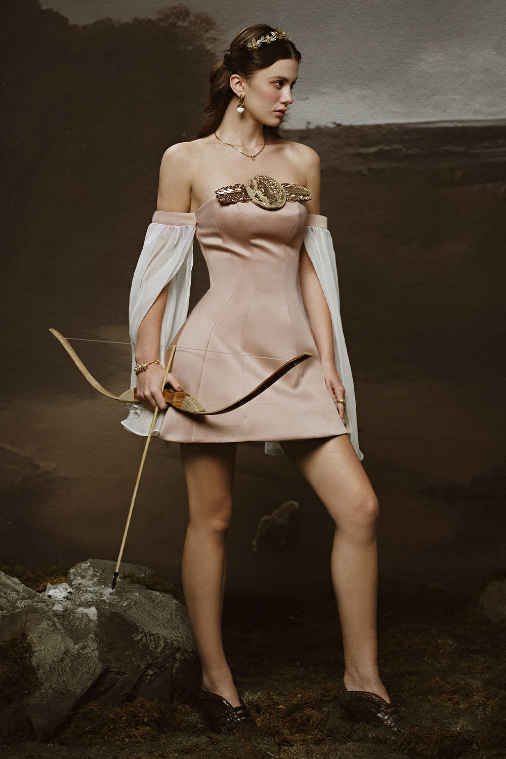 Women's Amora A-line Off-Shoulder Silk Satin Mini Dress XS/S/M/L/XL/Customize Dusty Rose MEAN BLVD Dusty Rose / XL Women's Amora A-line Off-Shoulder Silk Satin Mini Dress XS/S/M/L/XL/Customize Dusty Rose MEAN BLVD Dusty Rose / XL