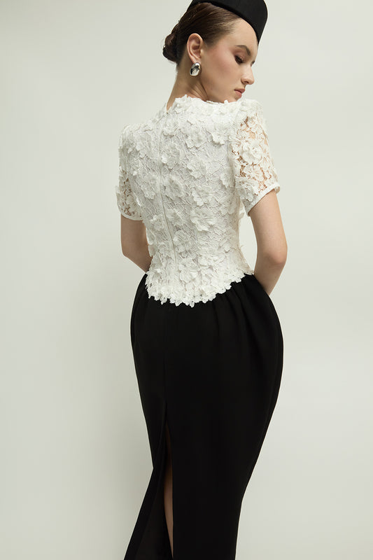 Vivien Pegged Applique Maxi Dress