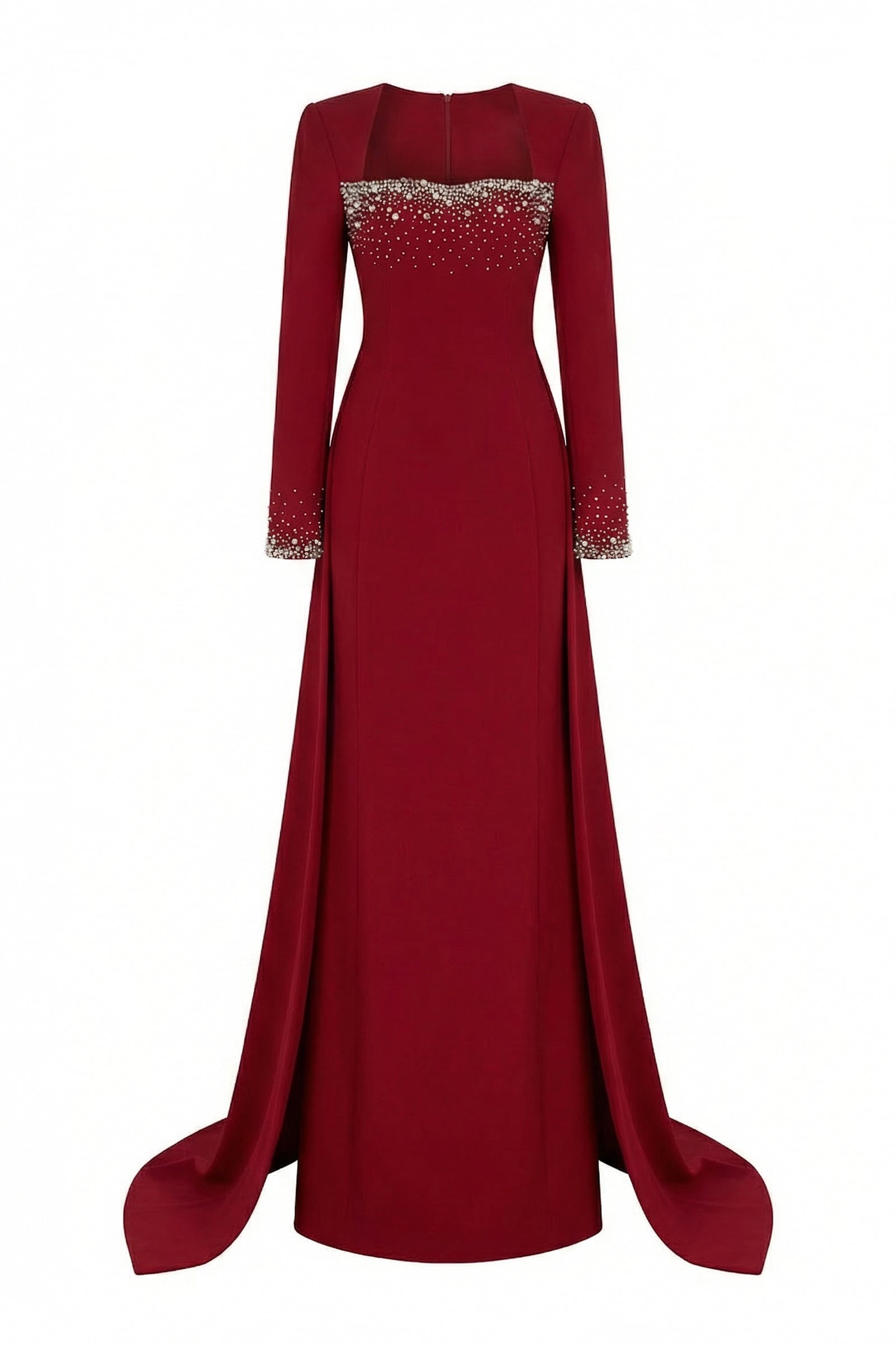 Women's Elia Trapeze Neck Maxi Dress Bordeaux XS/S/M/L/XL/XXL/3XL/Customize MEAN BLVD, Bordeaux / XS Women's Elia Trapeze Neck Maxi Dress Bordeaux XS/S/M/L/XL/XXL/3XL/Customize MEAN BLVD, Bordeaux / XS