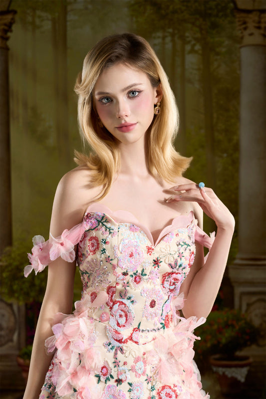 Emily Sweetheart Embroidery Maxi Dress