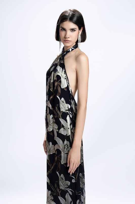 Nerissa Halter Fringe Maxi Dress