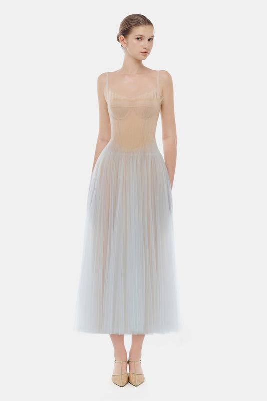 Lavinia A-line Gathering Midi Dress