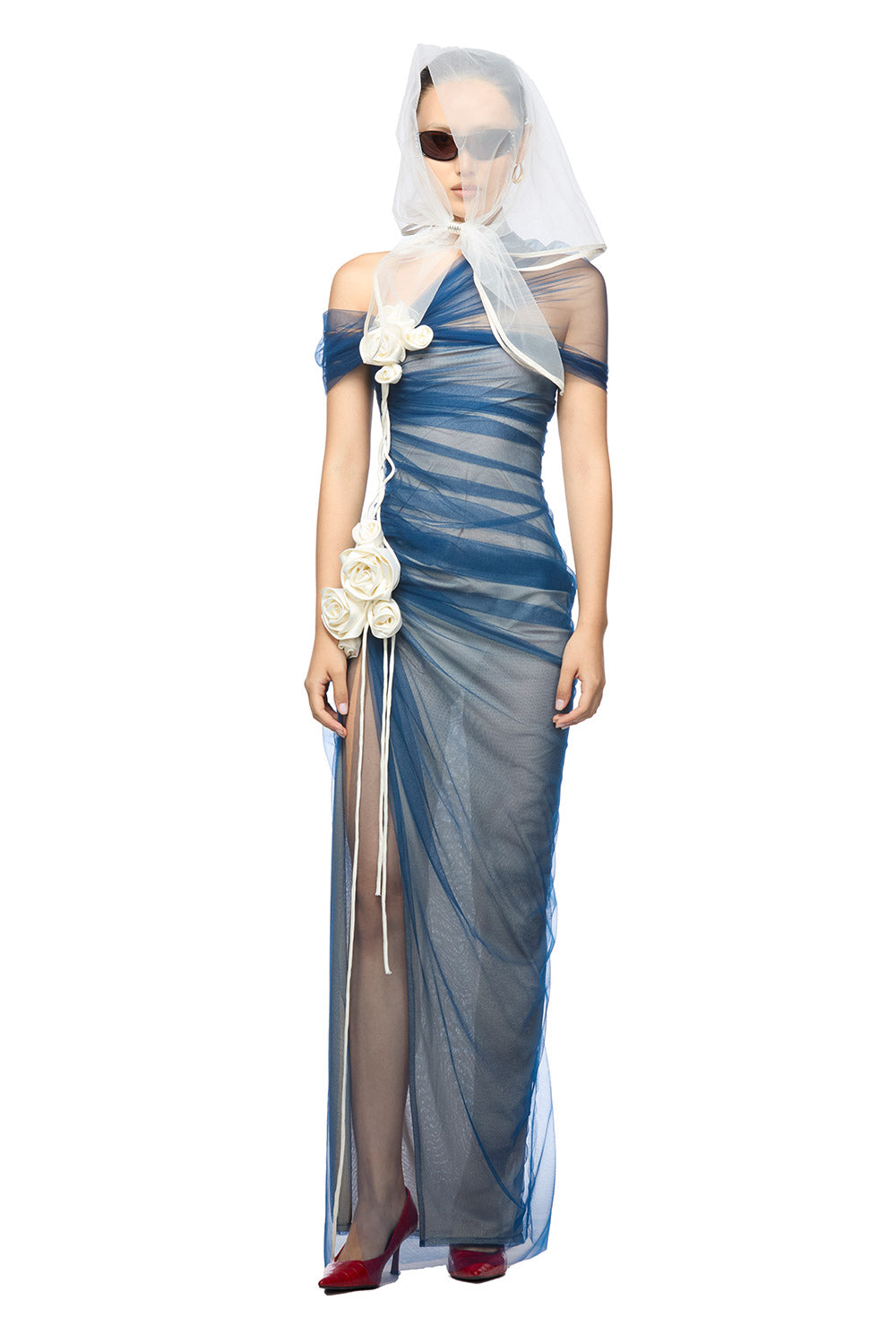 knee length dresses for ladies Tight Long Beaded Prom Dress With Deep V Neck And Mesh Side Panels
