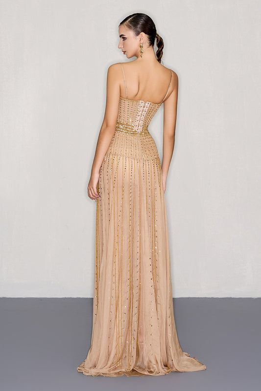 Soren A-line Spaghetti Strap Chiffon Floor Length Dress