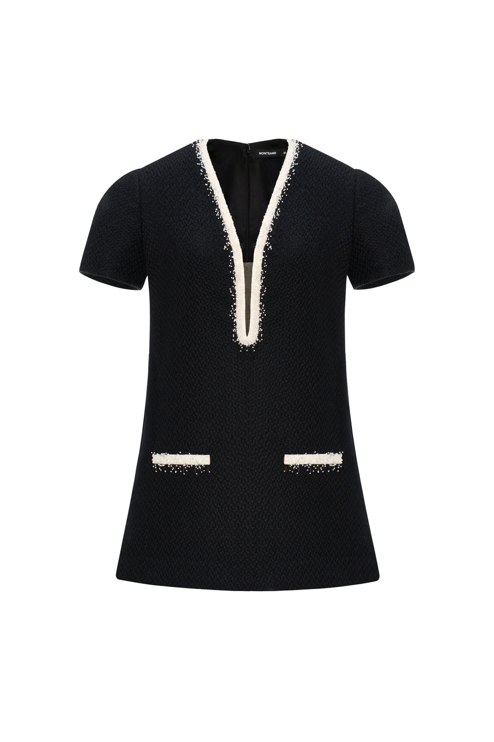 fringe v neck mini dress Women's Margot V-Neck Fringe Mini Dress XS/S/M/L/XL Black MEAN BLVD