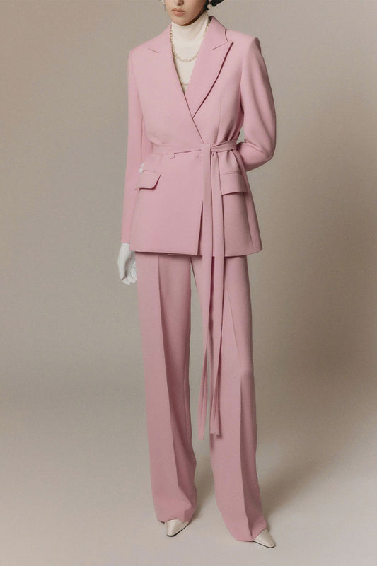 Margot Straight Basic Poly Silk Floor Length Pants