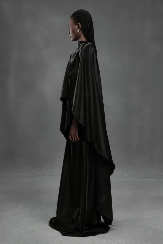 Oyster A-line Sleeveless Silk Floor Length Dress