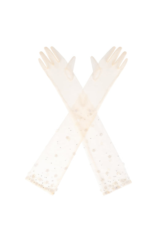 Stone Mesh Sequin Gloves