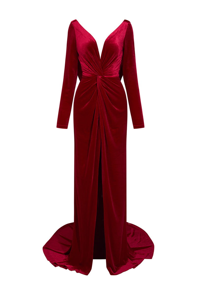 crimson silk dress One Size Crimson Red Maxi Scarf Dress