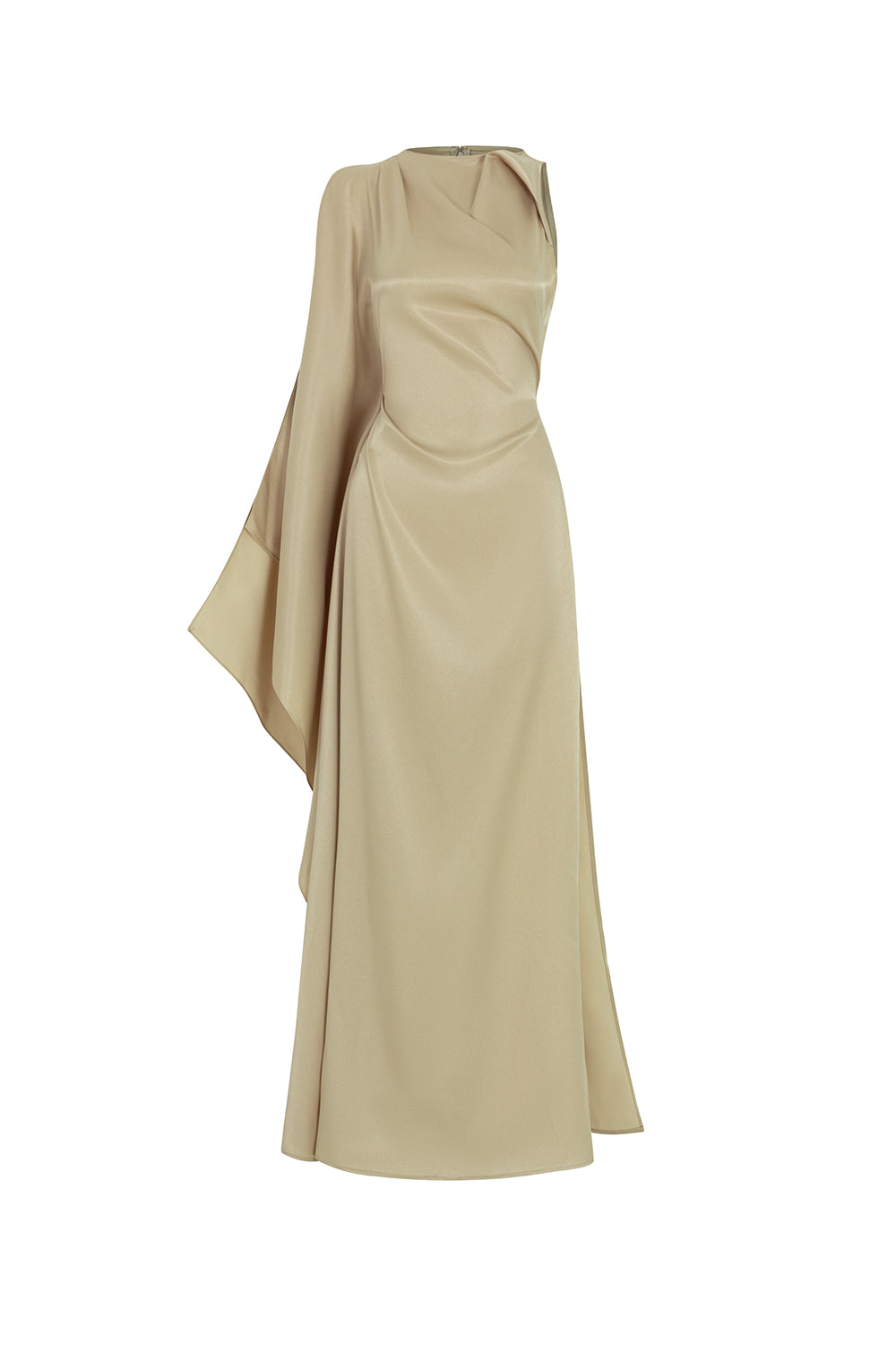 Women's Lam Ha A-line Boat Neck Polyester Blend Floor Length Dress XS/S/M/L/XL/Customize Beige MEAN BLVD Women's Lam Ha A-line Boat Neck Polyester Blend Floor Length Dress XS/S/M/L/XL/Customize Beige MEAN BLVD