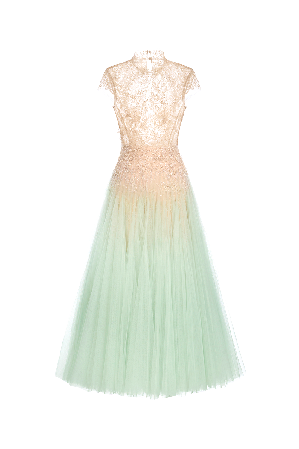 Mint Ombr Cut-Out Lace Dress L Mint Ombr Cut-Out Lace Dress L
