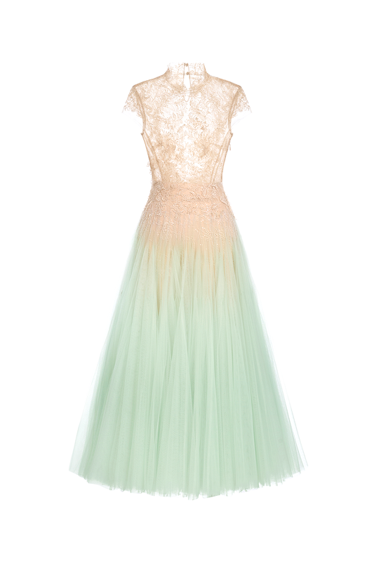 Ombré Cut-Out Lace Dress