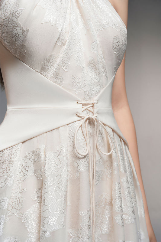 Cordelia A-line Twisted Organza Ankle Length Dress