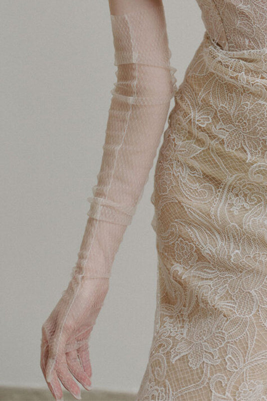 Ladonna Gathered See-Through Gloves