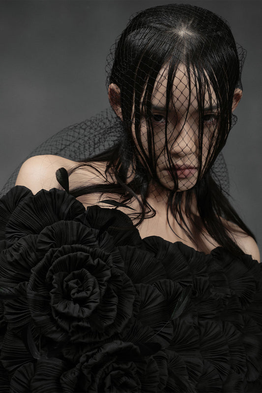 Snapper Sheath Flower Applique Chiffon Floor Length Dress