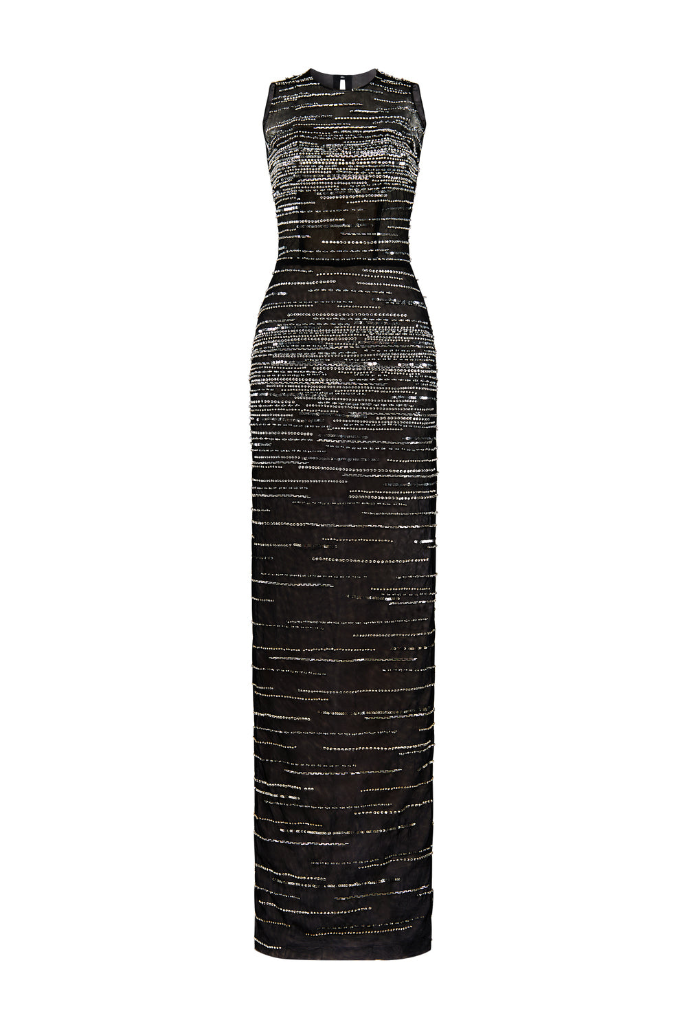 Women's Nivara Bodycon Round Neck Chiffon Floor Length Dress Customize Black MEAN BLVD Women's Nivara Bodycon Round Neck Chiffon Floor Length Dress Customize Black MEAN BLVD
