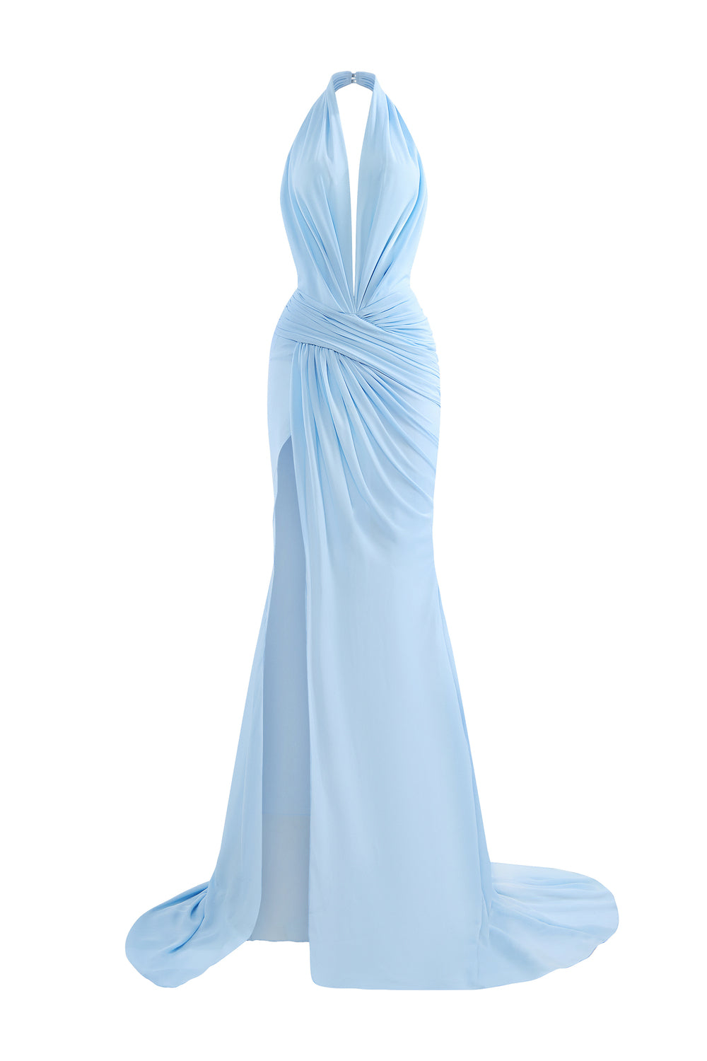 Women's Orlyth Sheath Side Slit Chiffon Floor Length Dress Customize Baby Blue/Blush Pink MEAN BLVD Baby Blue / Customize Women's Orlyth Sheath Side Slit Chiffon Floor Length Dress Customize Baby Blue/Blush Pink MEAN BLVD Baby Blue / Customize